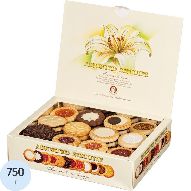 Изображение товара Печенье сдобное Бискотти ассорти 750 г - праздничное лакомство с 12 видами