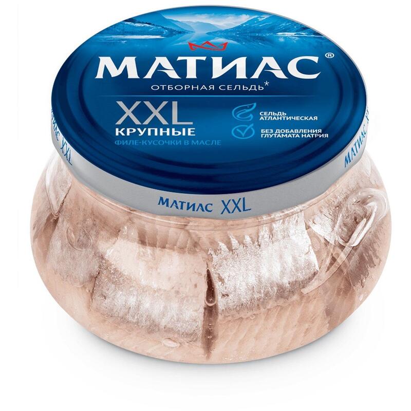 Изображение товара Сельдь Матиас в масле филе кусочки 260 г