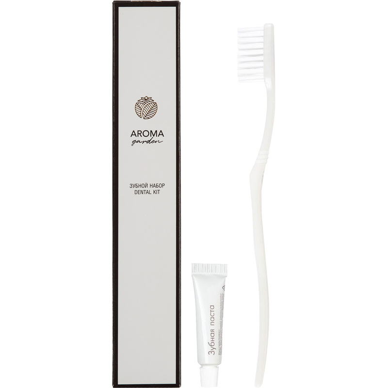 Изображение товара Набор зубной Aroma Garden картон (зубная щётка, зубная паста, 200 штук в упаковке)