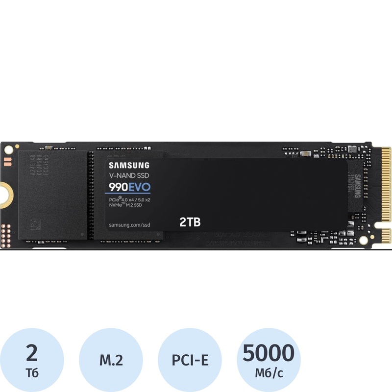 Изображение товара SSD накопитель Samsung 990 EVO 2ТБ M.2 PCIe 4.0 NVMe быстрый и надежный