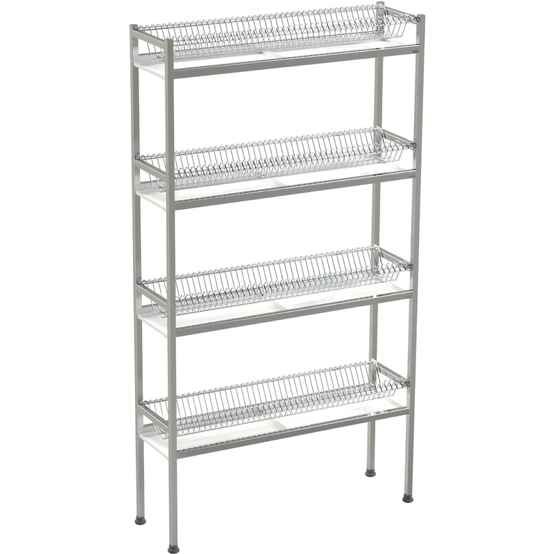 Изображение товара Металлический стеллаж для сушки тарелок с 4 полками Изображение товара Металлический стеллаж для сушки тарелок с 4 полками