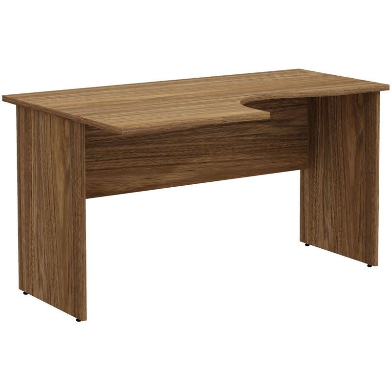 Изображение товара Эргономичный левый стол Агат А-33L из ЛДСП 1400х900мм орех палдао