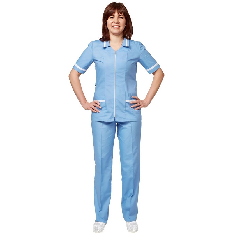 Изображение товара Костюм медицинский женский м09-КБР голубой/серый размер 48-50