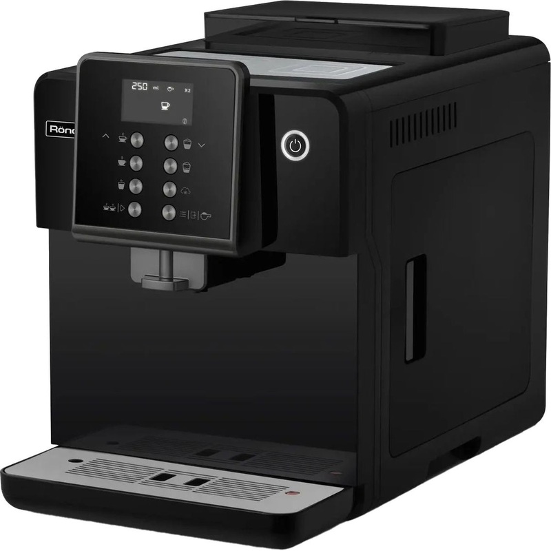 Изображение товара Кофемашина Rondell RDE-1107 с капучинатором черная 19 бар встроенная кофемолка