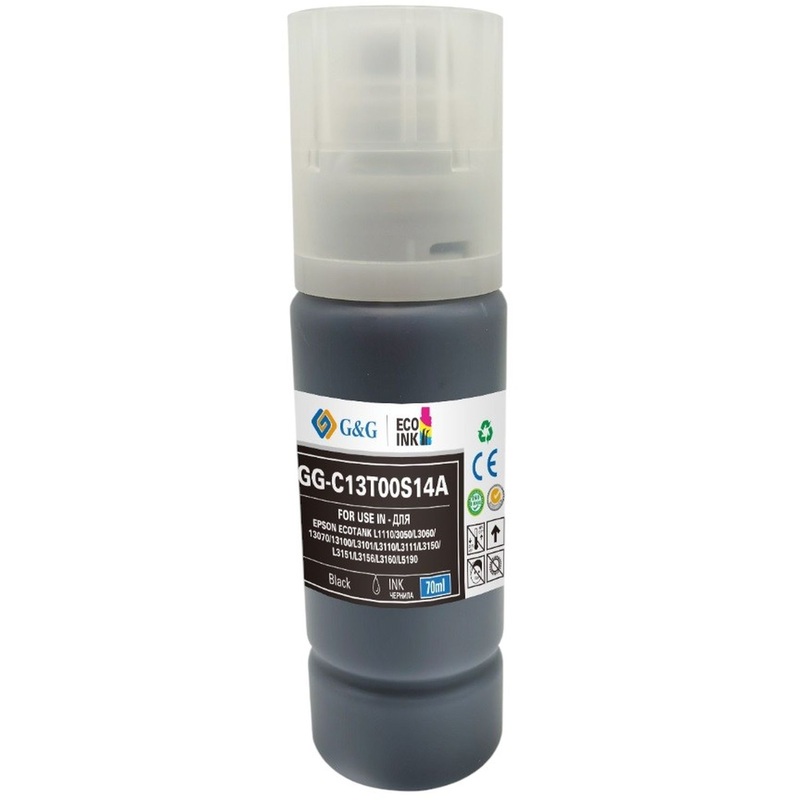 Изображение товара Чернила G&G GG-C13T00S14A для Epson EcoTank 103 черные 70мл совместимые