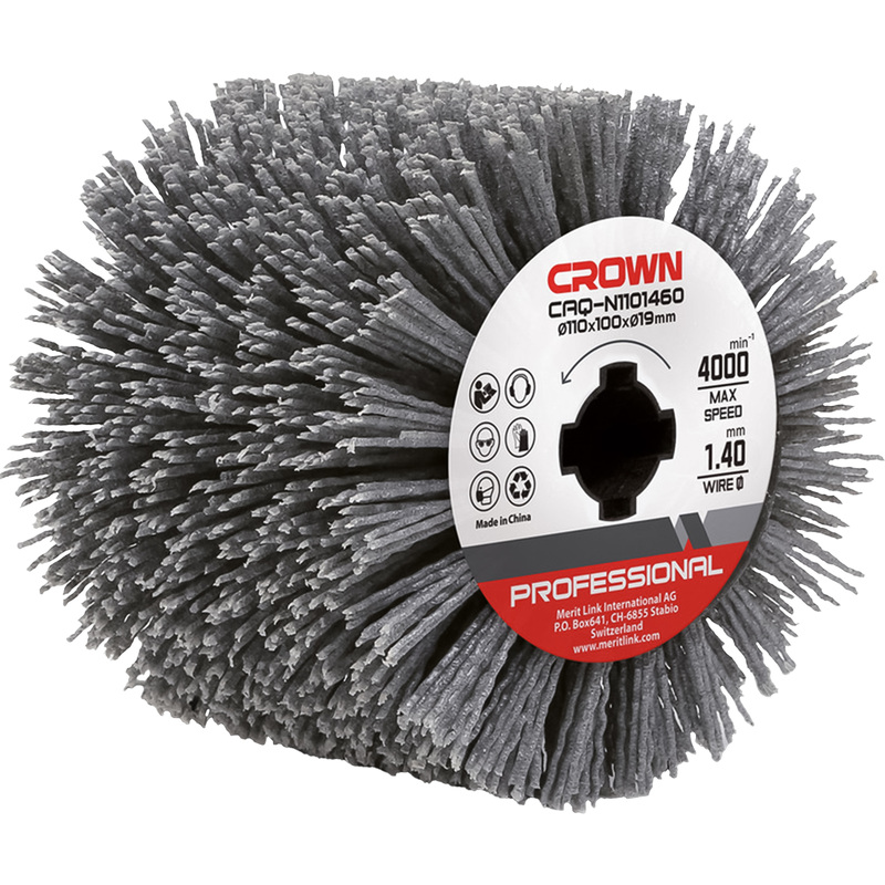 Изображение товара Щетка для шлифовальной машины Crown 110 мм полимер нейлоновая CAQ-N1101460