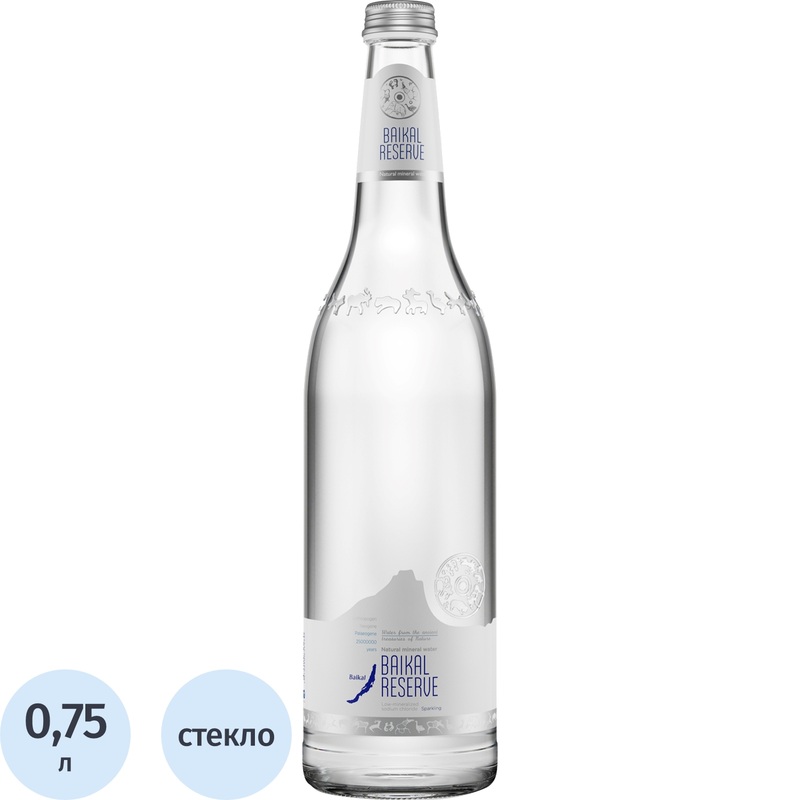 Изображение товара Вода минеральная Baikal Reserve лечебно-столовая 0.75 л газированная натуральная Россия