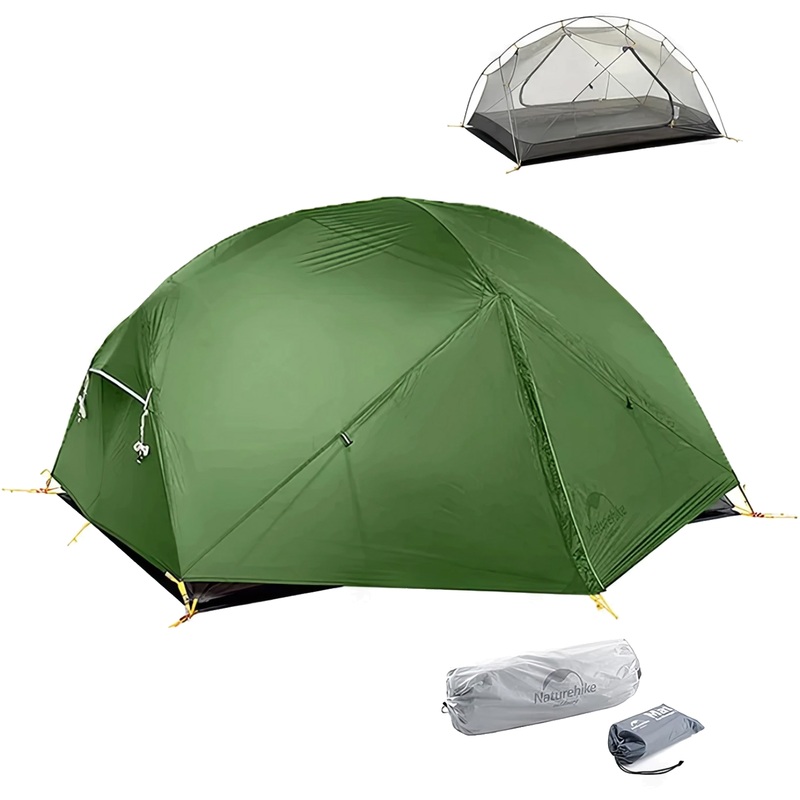 Изображение товара Туристическая палатка Naturehike Mongar 2 места зеленая, легкая и прочная