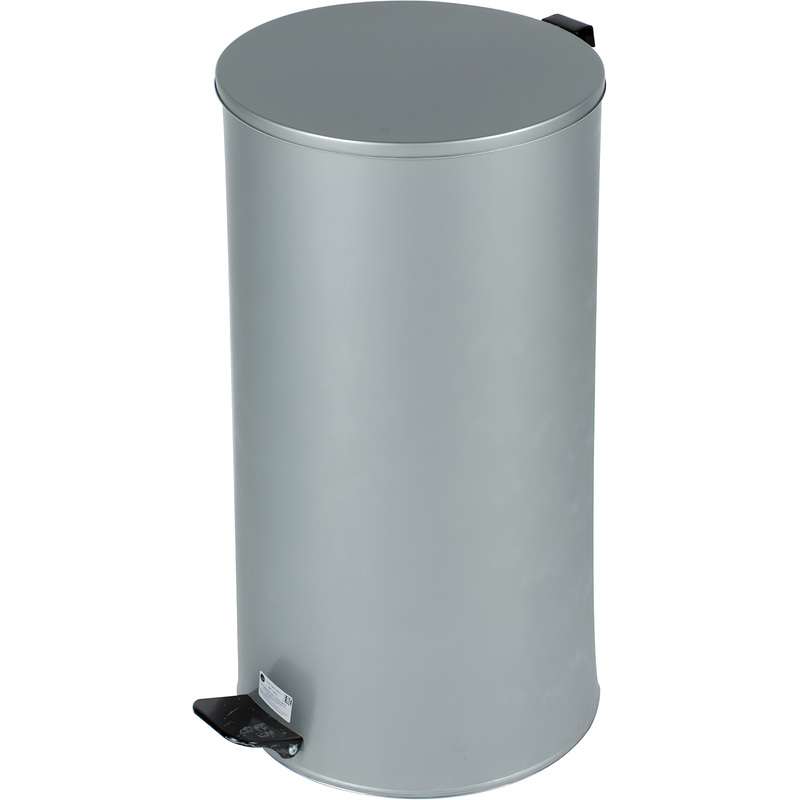 Изображение товара Ведро мусорное Титан 40 л нержавеющая сталь с педалью крышкой серое
