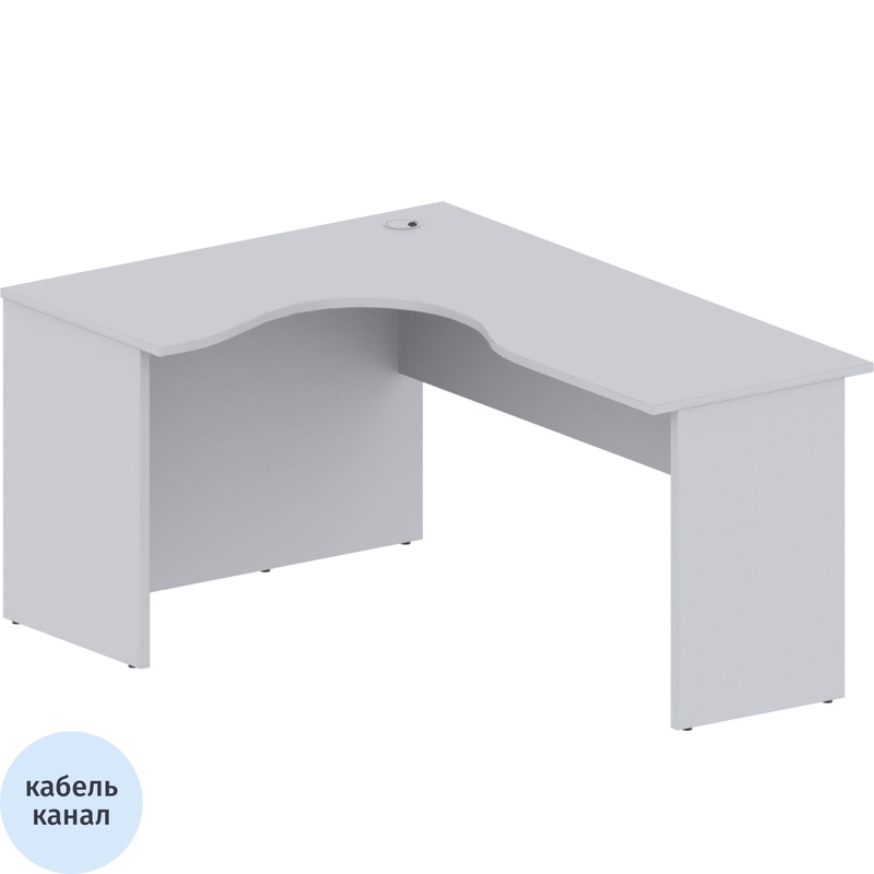 Изображение товара Угловой стол Комус Мебель Easy One 886.887 левый серый 1600х1200х743 мм