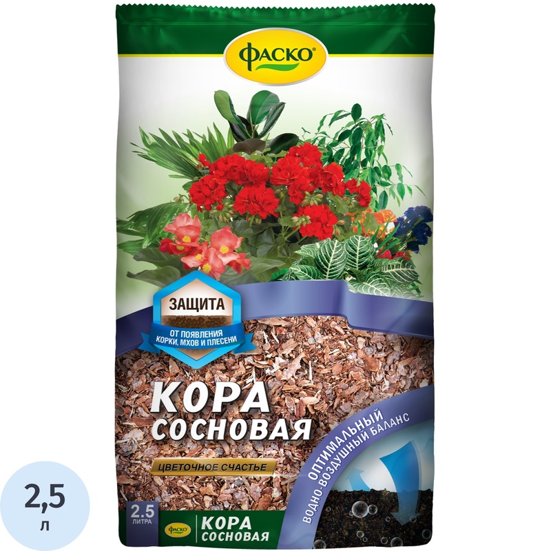 Изображение товара Кора сосновая Фаско Цветочное Счастье 2.5 л