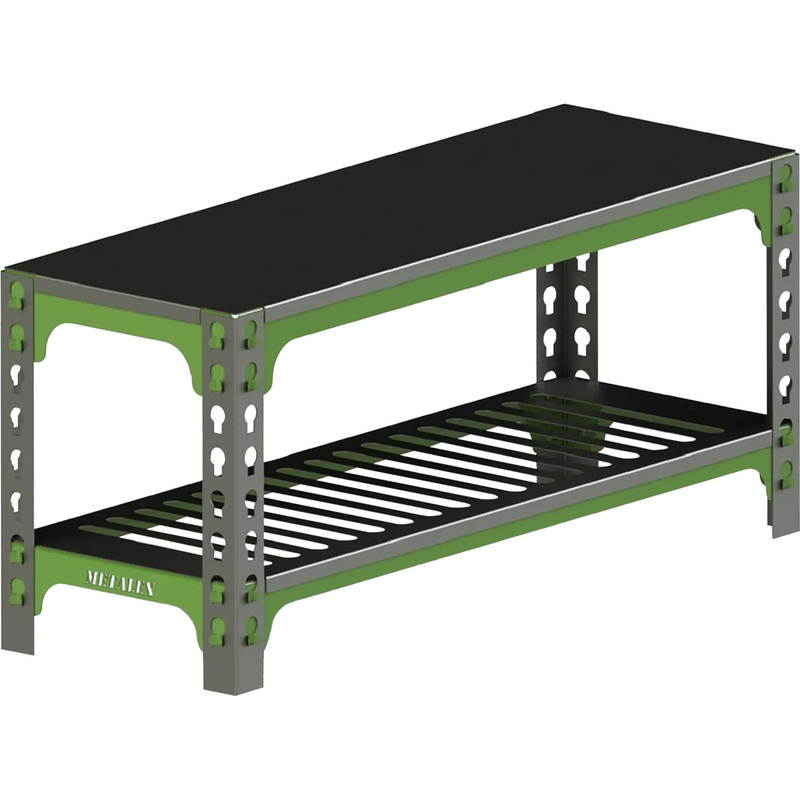 Изображение товара Скамья для раздевалок зелёный/серый, сталь окрашенная, 1000х450х300 мм