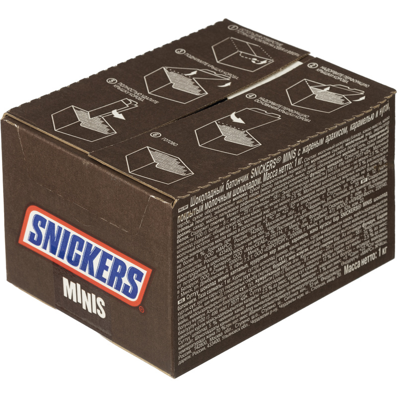 Изображение товара Шоколадные батончики Snickers minis с карамелью арахисом и нугой 1 кг