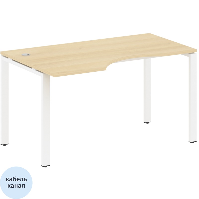 Изображение товара Эргономичный стол Metal System Style БП.СА-2 Л 1400х900х750 мм с регулируемыми опорами