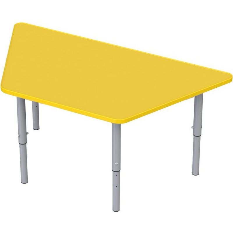 Изображение товара Стол трапеция на регулируемых ножках МЦ-83-7 1104x564x580 мм жёлтый/серый