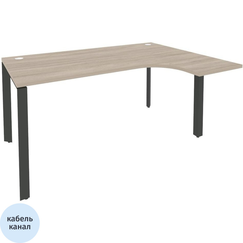 Изображение товара Эргономичный стол ONIX-П O.MP-SA-4R правый дуб аттик антрацит для офиса