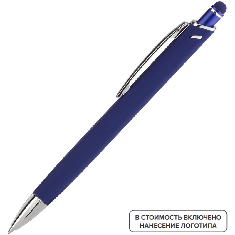 Изображение товара Шариковая ручка Portobello Quattro с лазерной гравировкой и стилусом синий