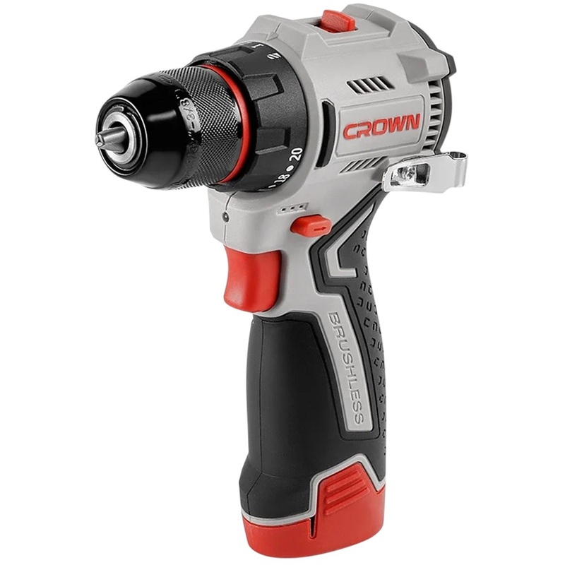 Изображение товара Аккумуляторная дрель-шуруповёрт Crown CT21129HMX-2 BMC 12 В 2 Ач кейс