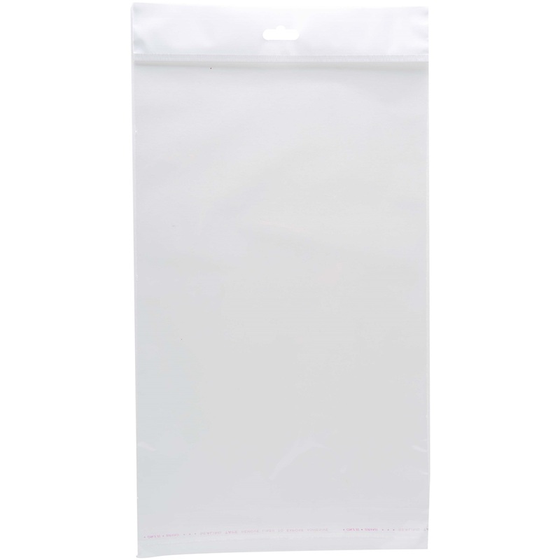 Изображение товара Пакеты БОПП 20х30 см с клеевым клапаном и европодвесом 100 штук