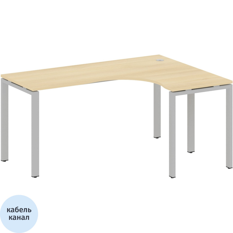 Изображение товара Эргономичный офисный стол Metal System Style БП.СА-4 Пр правый 1600х1200х750 мм