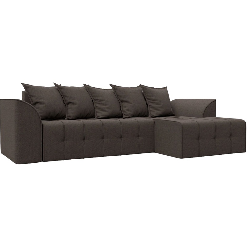 Изображение товара Диван угловой Комфорт Лига-113 правый коричневый (рогожка)