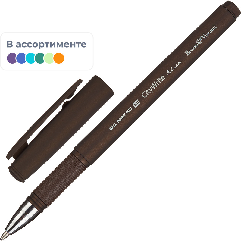 Изображение товара Ручка шариковая Bruno Visconti CityWrite original синяя 1 мм, сменный стержень