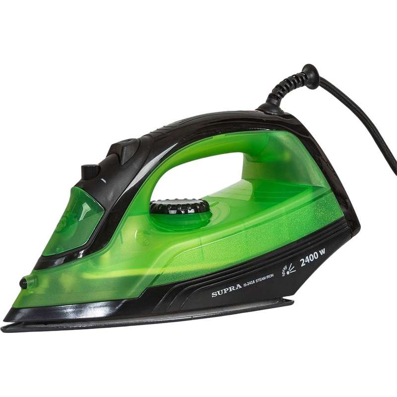 Изображение товара Утюг Supra IS-2416 зелёный с паровым ударом и керамической подошвой