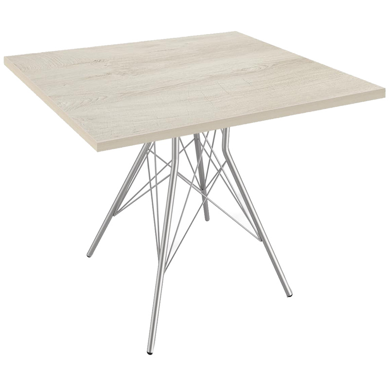 Изображение товара Обеденный стол Sheffilton SHT-T2/80/80 из ЛДСП с хромированным основанием