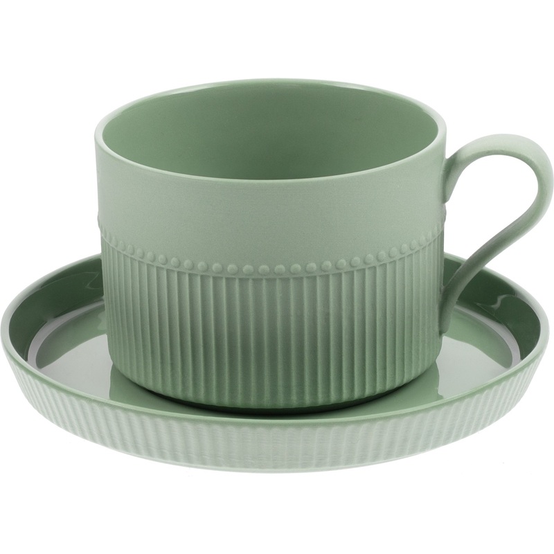 Изображение товара Чайная пара Altavolo Pastello Moderno 250 мл, фарфор, зеленый дизайн