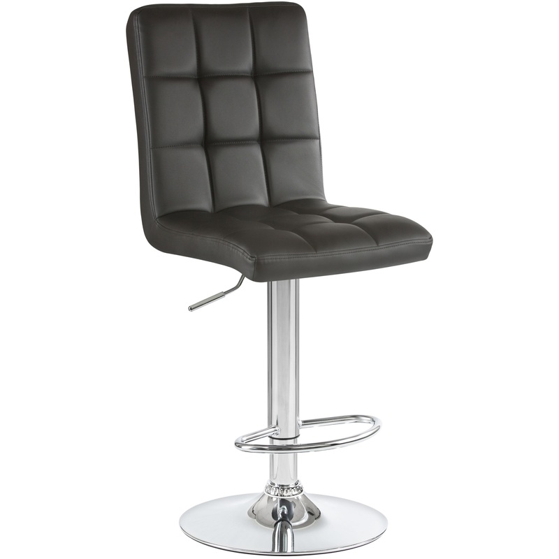 Изображение товара Барный стул LM-5009 с регулировкой высоты и мягким сиденьем хром и экокожа