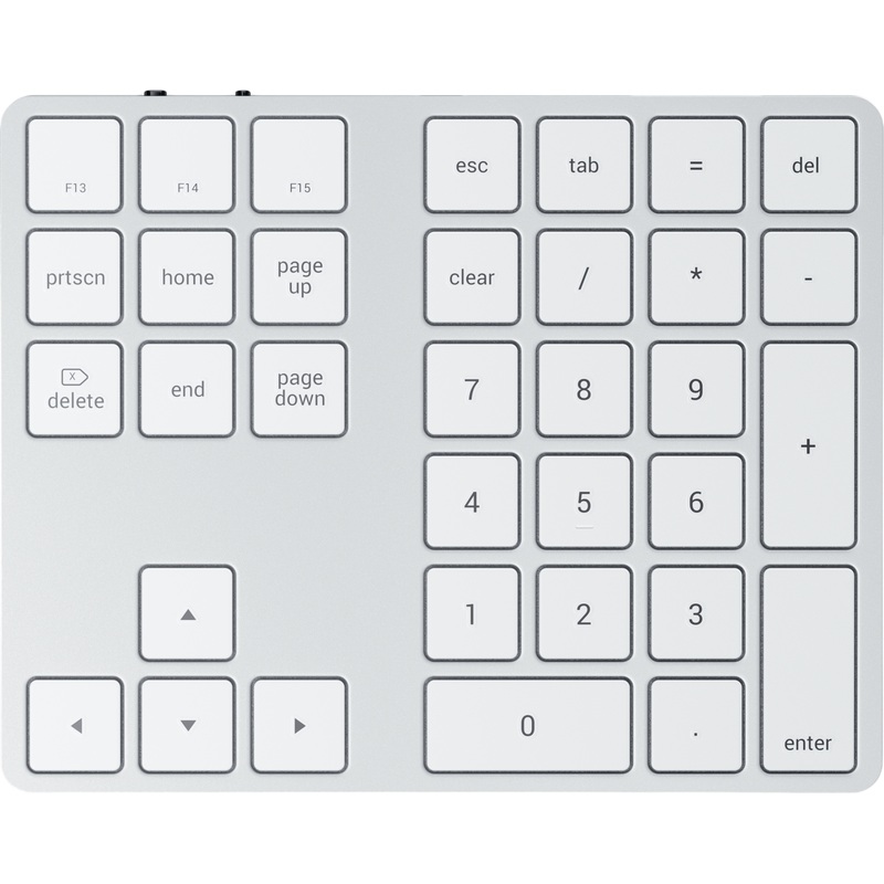 Изображение товара Беспроводная клавиатура Satechi Extended Keypad ST-XLABKS серебристая с подсветкой и цифровым блоко