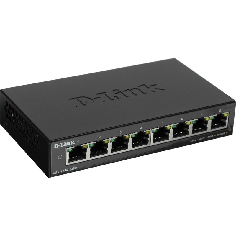 Изображение товара Коммутатор D-Link DGS-1100-08V2/A1A управляемый Ethernet 8 портов