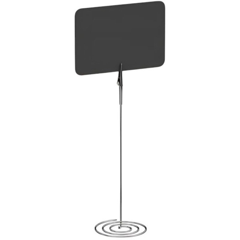 Изображение товара Ценникодержатель пластиковый 42х177 мм серебристый/чёрный (5 штук в упаковке, в наборе: таблички, маркер)