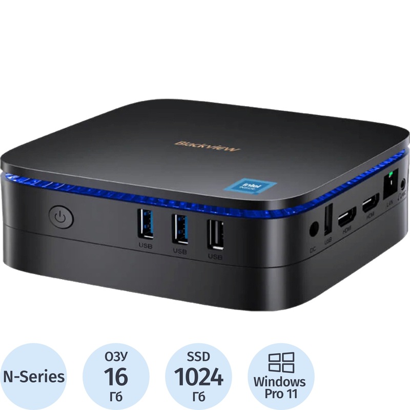 Изображение товара Компактный Неттоп Blackview MP60 N150 16ГБ SSD Windows 11 Pro