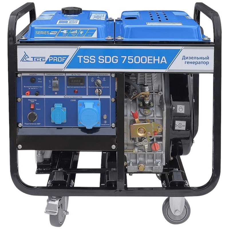Изображение товара Портативный дизельный генератор ТСС SDG 7500EHA 7.5 кВт для резервного электропитания