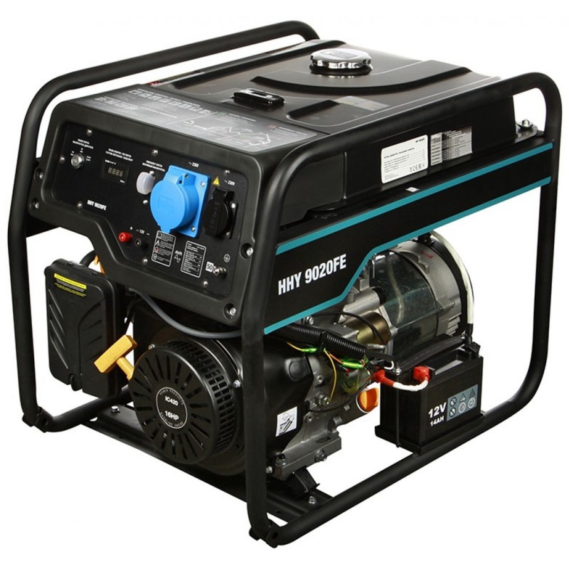 Изображение товара Генератор бензиновый Hyundai HHY 9020FE мощность 6.5 кВт для резервного энергоснабжения