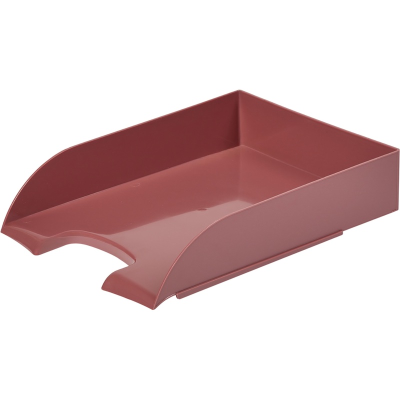 Изображение товара Горизонтальный пластиковый лоток для документов Комус Ницца А4 бордовый