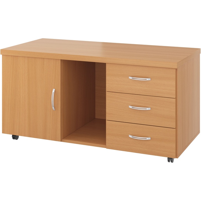 Изображение товара Тумба подкатная Эталон с 3 ящиками, бук бавария, 1100х520х570 мм