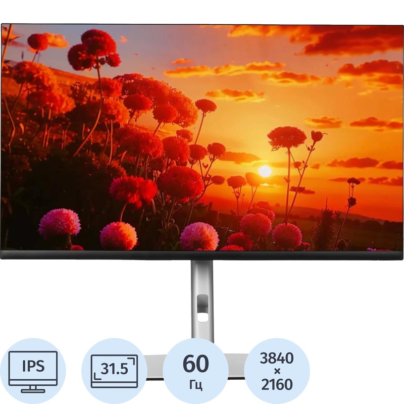 Изображение товара Монитор 31.5 дюйма Dell P3223QE чёрный/серебристый 4K IPS