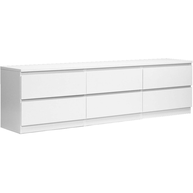 Изображение товара Тумба Кастор белая 1944х396х542 мм 6 ящиков мебель для хранения