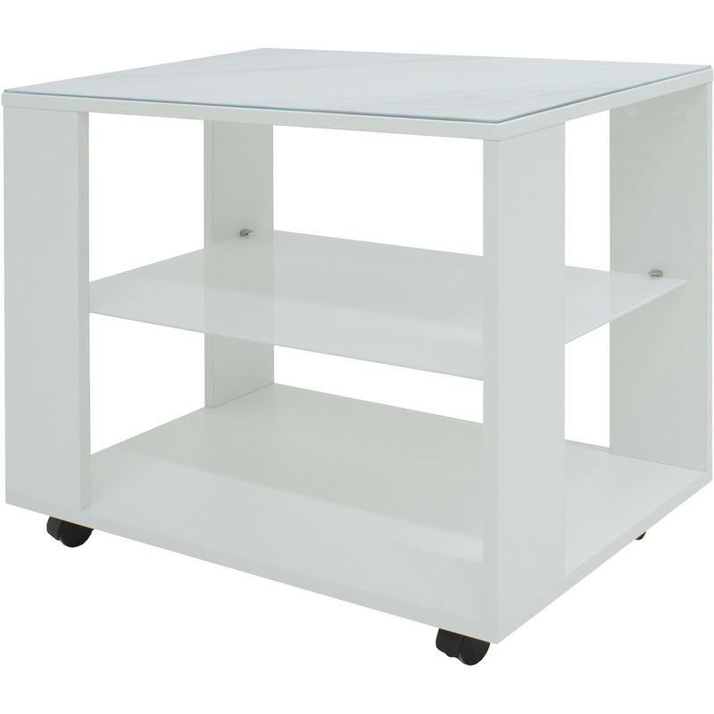 Изображение товара Столик журнальный BeautyStyle 5 на колёсиках (белый, 650х450х565 мм)