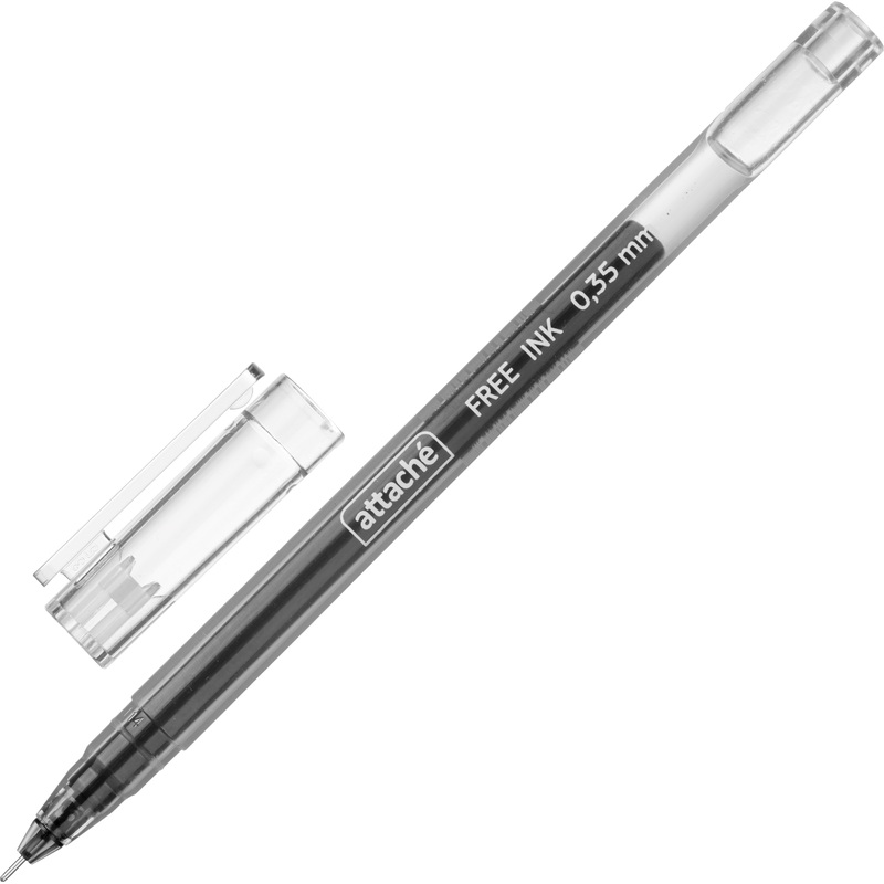 Изображение товара Набор гелевых ручек Attache Free ink чёрный (толщина линии 0.35 мм, 12 штук в упаковке)