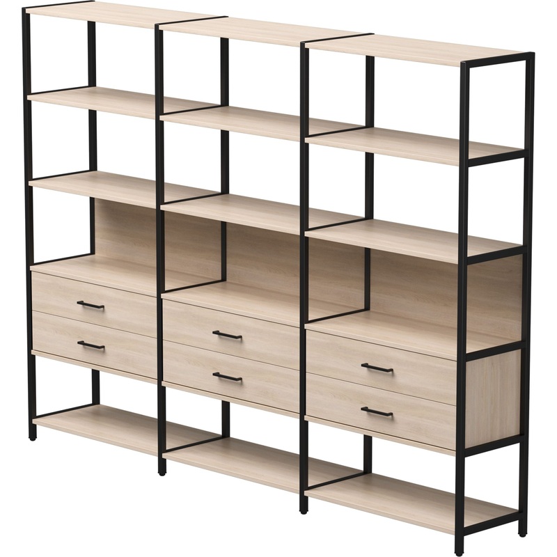 Изображение товара Стеллаж для документов EVO 254ST9DY9005 дуб соната/чёрный 2440х385х1840 мм