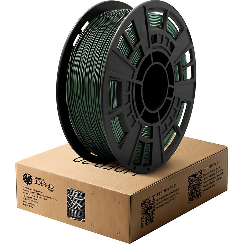 Изображение товара PETG пластик для 3D-принтера Lider-3D хаки глянцевый 1.75 мм 1 кг