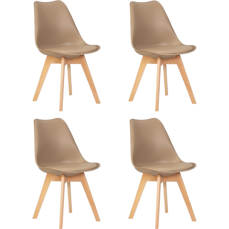 Изображение товара Стул обеденный DOBRIN JERRY SOFT бежевый (полипропилен, 4 штуки в упаковке)