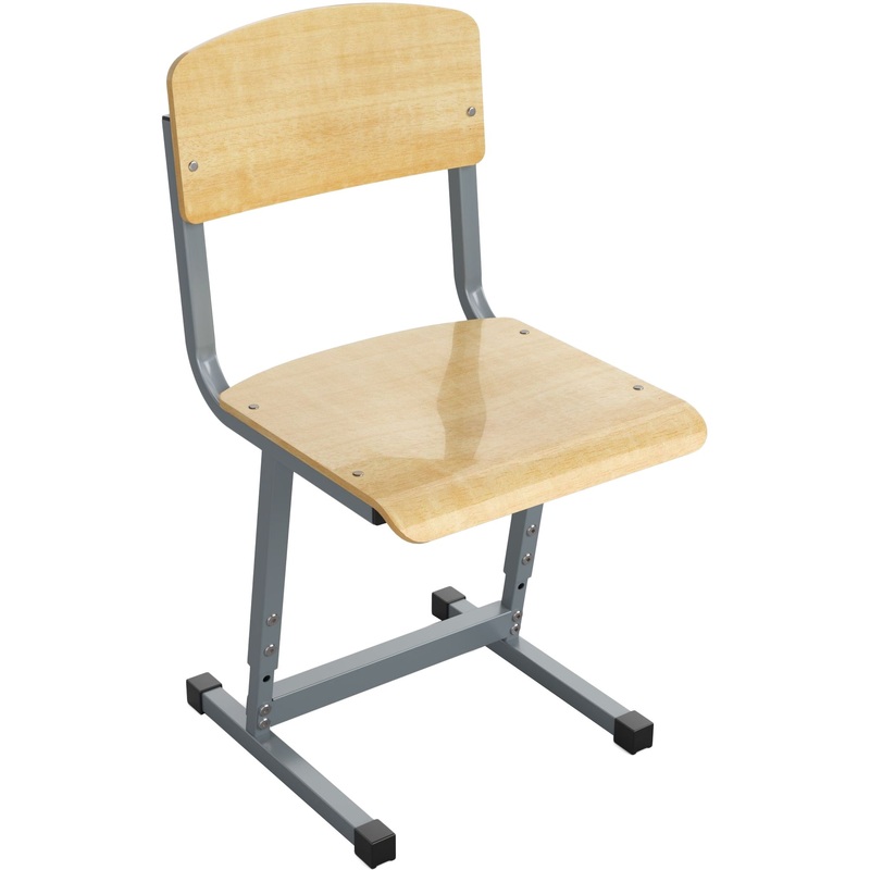 Изображение товара Учебный стул Комус Мебель для детей рост 4-6 и 5-7, регулируемый, серый