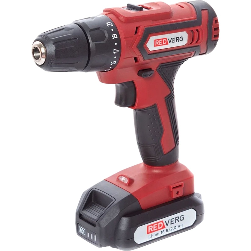 Изображение товара Аккумуляторная дрель-шуруповерт Redverg RD-S18M/U 18В 2Ач комплектация в кейсе