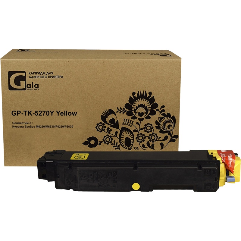 Изображение товара Жёлтый совместимый повышенной ёмкости тонер-картридж GalaPrint TK-5270Y для Kyocera