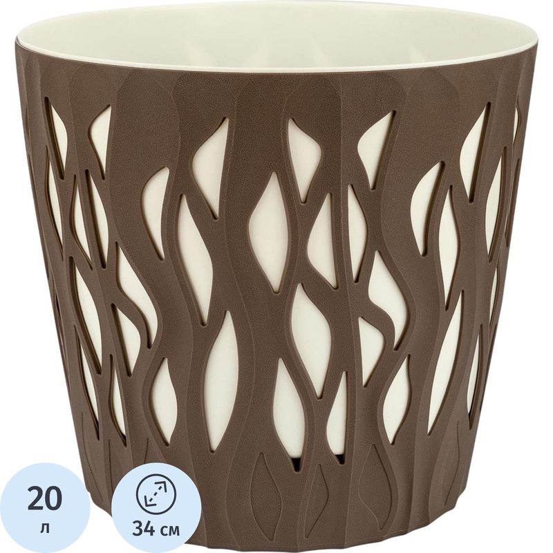 Изображение товара Горшок для цветов InGreen Winds D 20 л с внутренней вставкой 18,7 л французский платан (31x34 см)