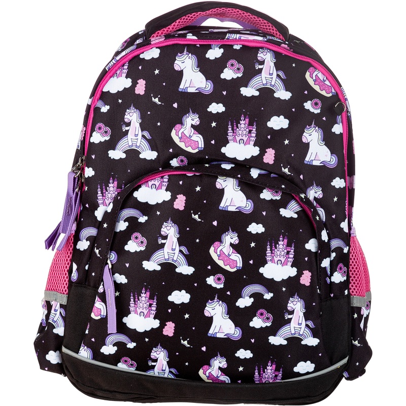 Изображение товара Рюкзак ортопедический №1 School Uniland черный для девочек